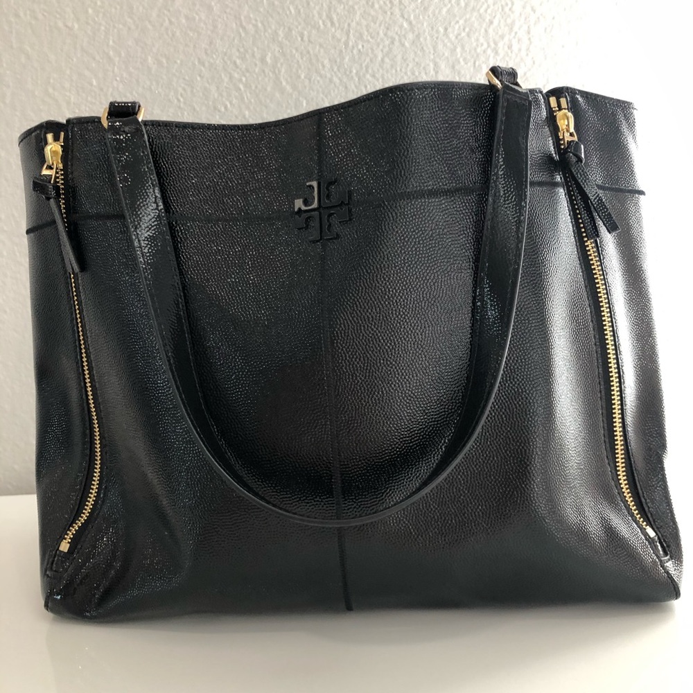Tory Burch Black Patent Leather Tote